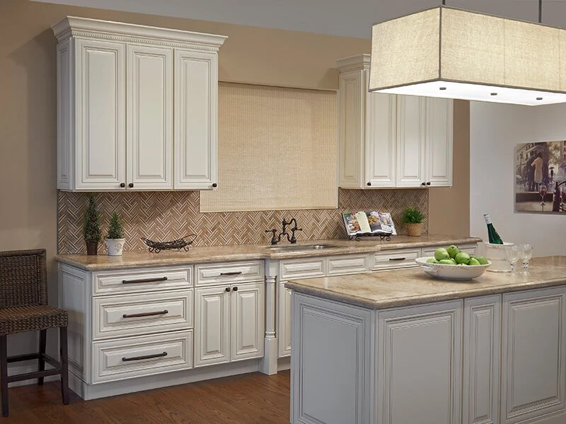 Kitchen with cream cabinets and a central island