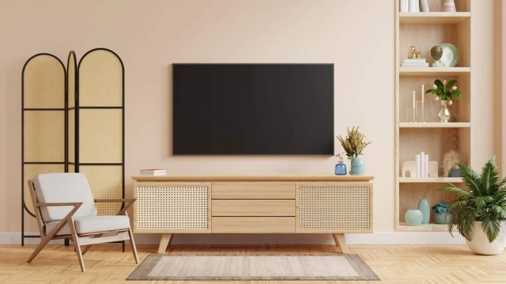 Custom wood entertainment center cabinetry by KP Closet & Cabinet Design