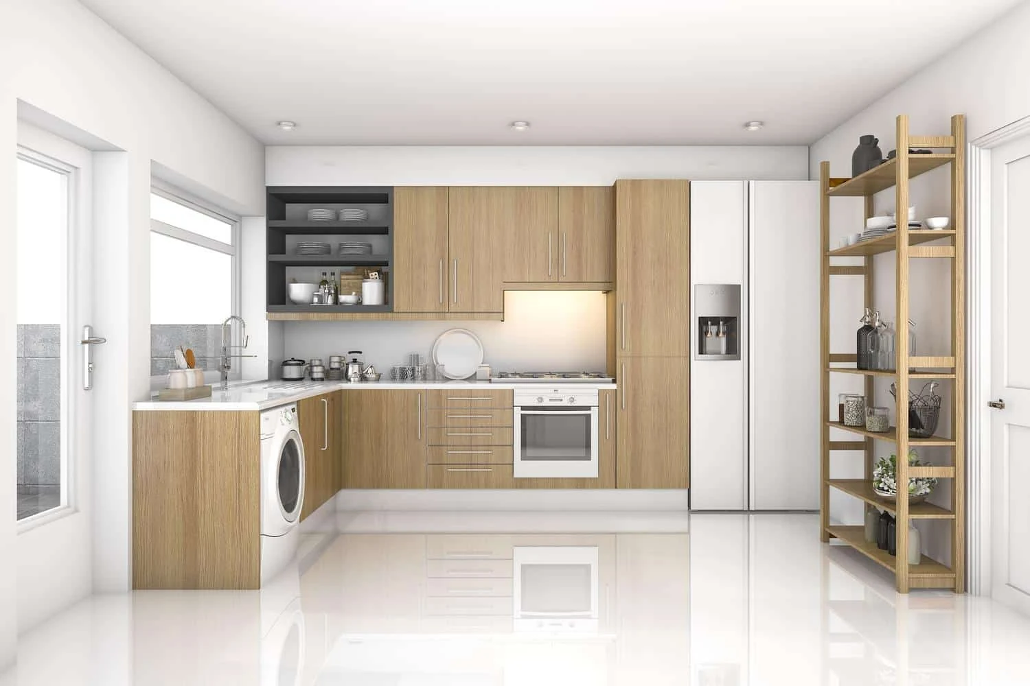 Black and wood laundry room cabinetry by KP Closet & Cabinet Design